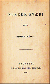 Nokkur kvæði eptir Hannes S. Blöndal # 39828