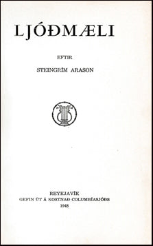 Ljóðmæli eftir Steingrím Arason # 39945