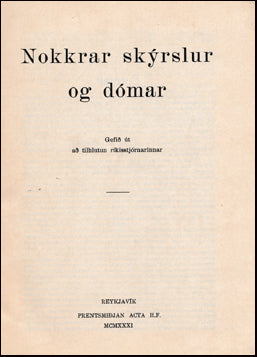Nokkrar skýrslur og dómar # 40785