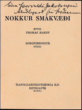 Nokkur smákvæði eftir Thomas Hardy # 40892