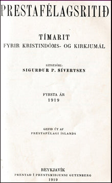 Prestafélagsritið I-III árgangur # 40982