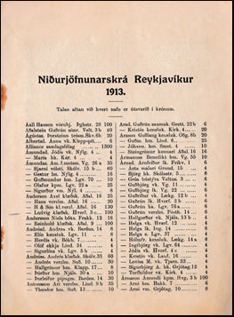 Niðurjöfnunarskrá Reykjavíkur 1913 # 41007