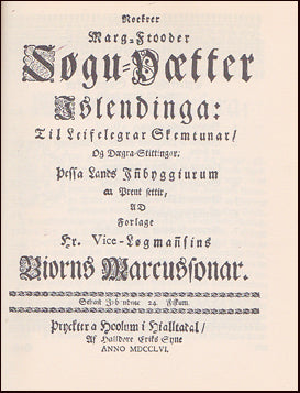 Nockrer marg-frooder søgu-þætter Islendinga 1756. # 41529
