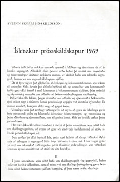 Íslenzkur prósaskáldskapur 1969 # 41716