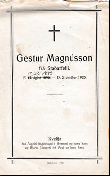 Gestur Magnússon frá Staðarfelli # 76362