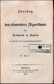 Lærebog i den elementære Algorithmie # 41920
