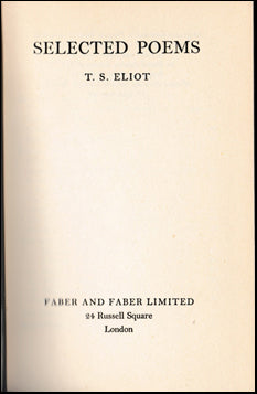 Selected Poems by T. S. Eliot # 42381