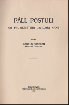 Páll postuli og frumkristnin um daga hans # 56725