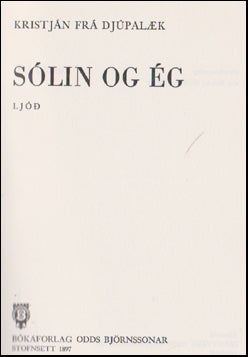 Sólin og ég. Ljóð. # 43588