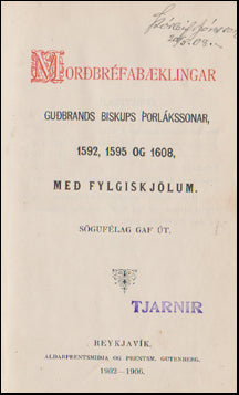 Morðbréfabæklingar Guðbrands biskups # 44193