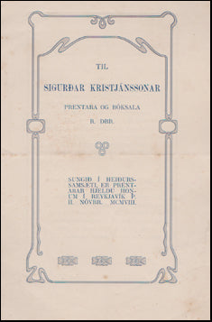 Til Sigurðar Kristjánssonar # 45460