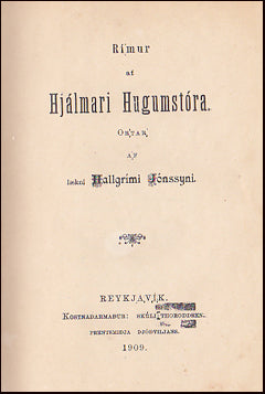 Rímur af Hjálmari Hugumstóra # 46338