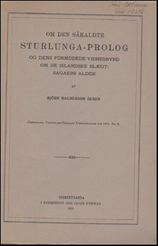 Om den såkaldte Sturlunga-prolog # 46400