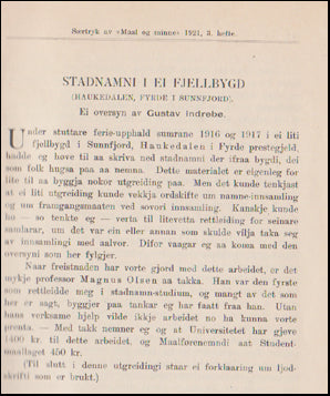 Stadnamni i ei fjellbygd # 46404
