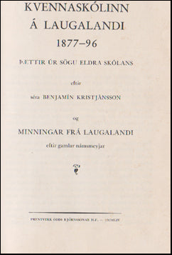 Kvennaskólinn á Laugalandi 1877-96 # 46428