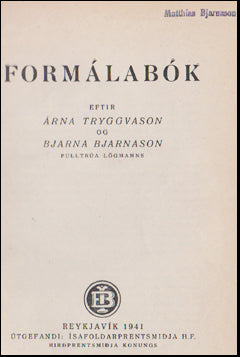 Formálabók # 47102