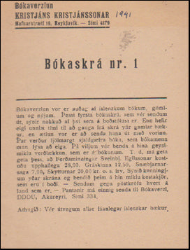 Bókaskrá nr. 1 # 47364