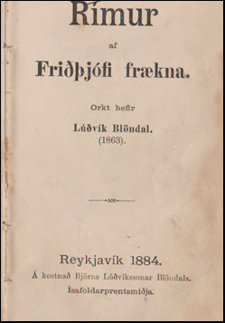 Rímur af Friðþjófi frækna # 47485
