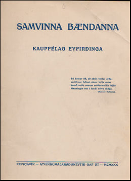 Samvinna bændanna - Skýrslur um nokkrar framkvæmdir # 47602