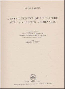 L'enseignement de l'écriture aux universités médiévales # 47644