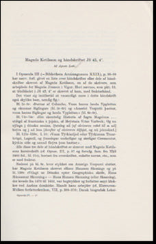 Magnús Ketilson og håndskriftef JS 43, 4°. # 47742