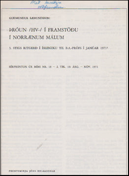 Þróun /hv-/ í framstöðu í norrænum málum # 47783