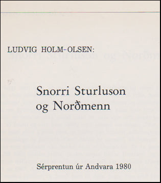Snorri Sturluson og Norðmenn # 47810