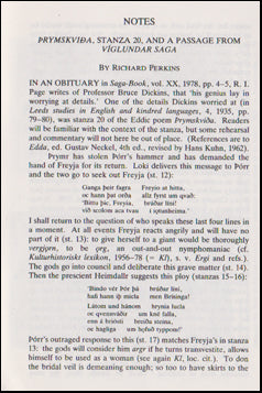 Notes. Þrymskviða, Stanza 20, and a Passage from Víglundarsaga # 47825