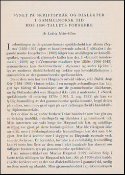 Synet på skriftespråk og dialekter # 47857