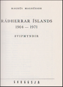 Ráðherrar Íslands 1904-1971 # 47905