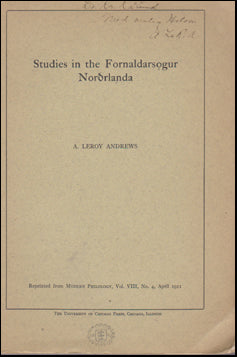 Studies in the Fornaldarsogur Norðrlanda # 47948