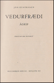Veðurfræði (Ágrip). # 48103