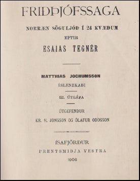 Friðþjófssaga # 70216