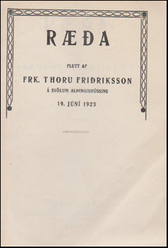 Ræða flutt af frk. Thoru Friðriksson # 48356