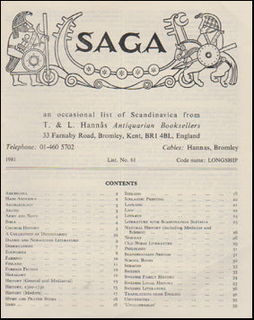 Saga an occasional list og Scandinavica # 48441
