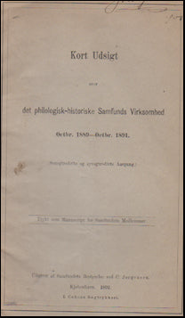 Kort Udsigt over det philologisk-historiske # 48659