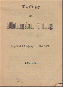 Lög um aðflutningsbann á áfengi # 48676