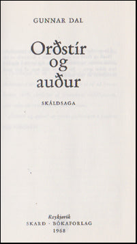 Orðstír og auður # 49091