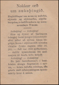 Nokkur orð um aukaþingið # 49300