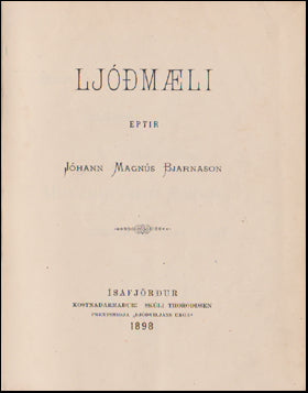 Ljóðmæli eftir Jóhann Magnús # 49417