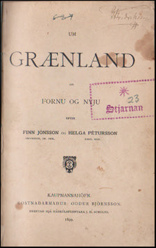 Um Grænland að fornu og nýju # 49476