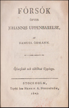 Försök öfver Johannis uppenbarelse # 49669