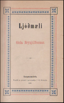 Ljóðmæli Gísla Brynjúlfssonar # 49770