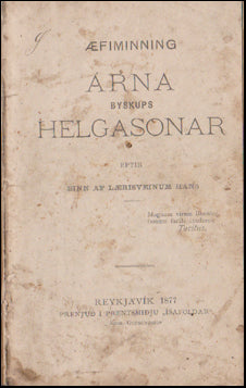 Æfiminning Árna byskups Helgasonar # 50399