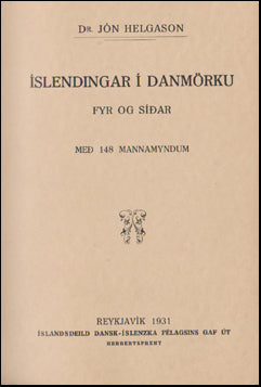 Íslendingar í Danmörku fyr og síðar # 51206