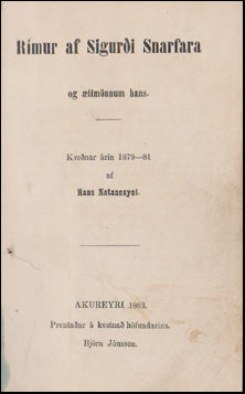 Rímur af Sigurði snarfara og ættmönnum hans # 51257