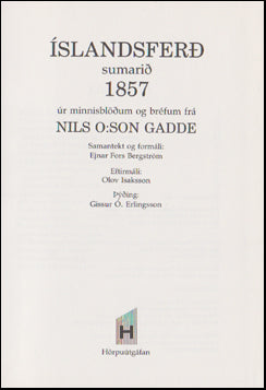 Íslandsferð sumarið 1857 # 51625