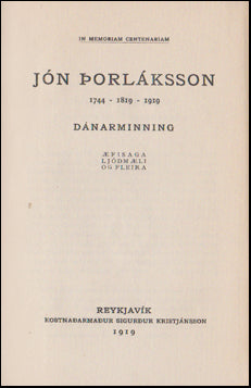 Jón Þorláksson 1744 - 1819 - 1919 # 69651