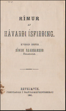 Rímur af Hávarði Ísfirðing # 84904