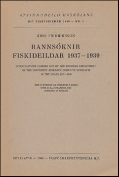 Rannsóknir Fiskideildar 1937-1939 # 52260